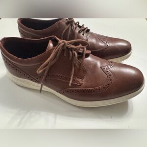 Cole Haan Grand OS Brown Wingtip Leather Dress Shoes C29414 Mens Size 10 M US
